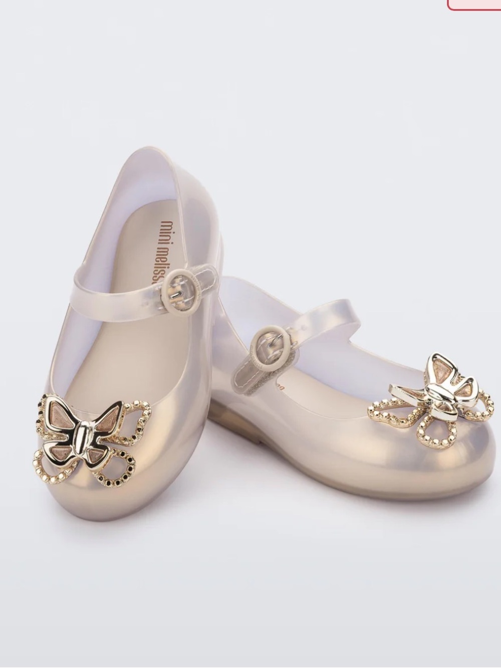 Mini Melissa Girls' Mary Jane Shoes in Pearl Gold - Size 8